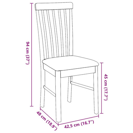 Chaises à manger coussins 2 pcs marron bois massif caoutchouc