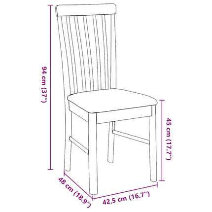 Chaises à manger coussins 2 pcs blanc bois massif caoutchouc