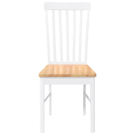 Chaises à manger 2 pcs blanc bois massif caoutchouc