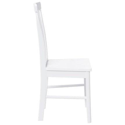 Chaises à manger 2 pcs blanc bois massif caoutchouc
