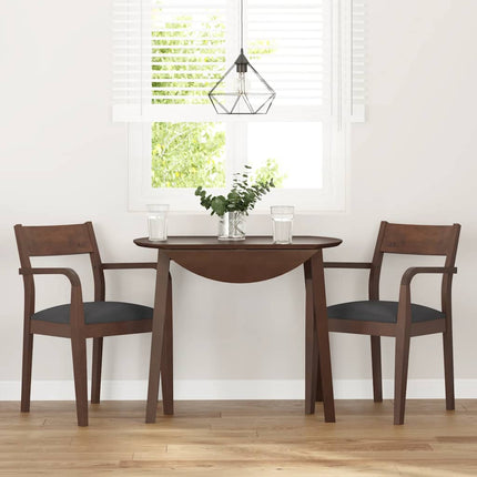 Chaises à manger coussins 2 pcs marron bois massif caoutchouc