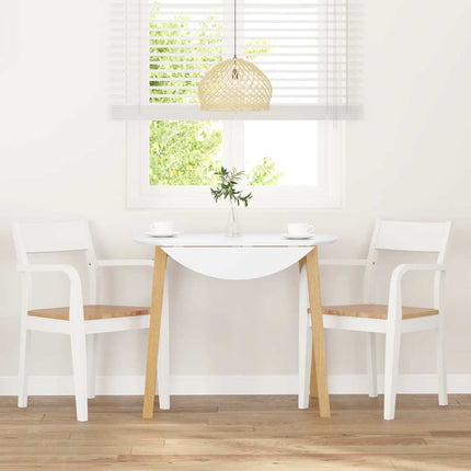 Chaises à manger 2 pcs blanc bois massif caoutchouc