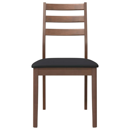 Chaises à manger coussins 2 pcs marron bois massif caoutchouc
