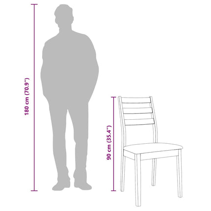 Chaises à manger coussins 2 pcs naturel bois massif caoutchouc