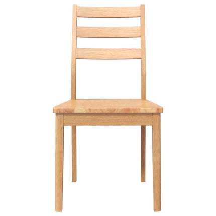 Chaises à manger 2 pcs bois massif naturel caoutchouc