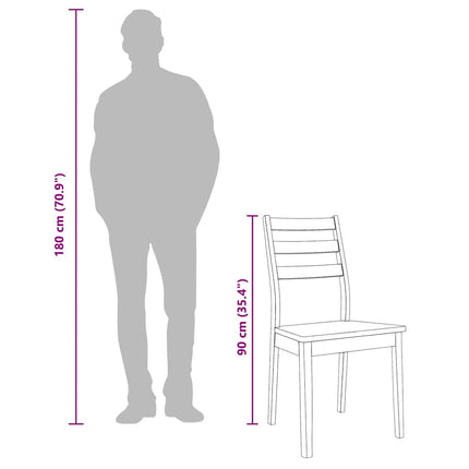 Chaises à manger 2 pcs blanc bois massif caoutchouc