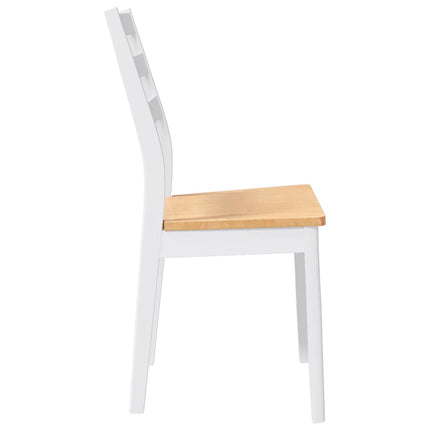 Chaises à manger 2 pcs blanc bois massif caoutchouc