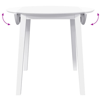 Table à manger blanc bois massif et caoutchouc