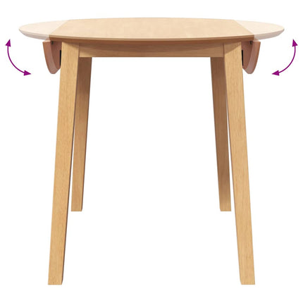 Table à manger naturel bois massif et caoutchouc