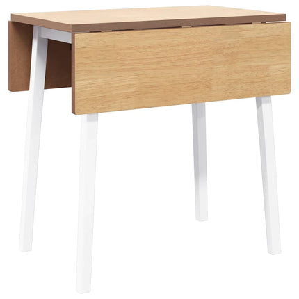 Table à manger blanc bois massif et caoutchouc