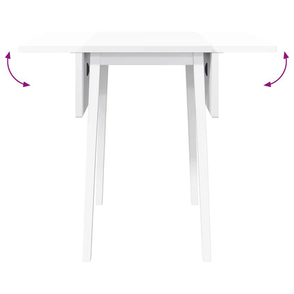 Table à manger blanc bois massif et caoutchouc