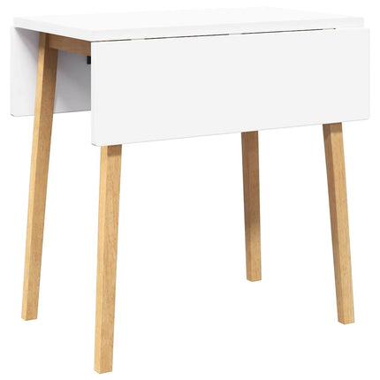 Table à manger naturel bois massif et caoutchouc