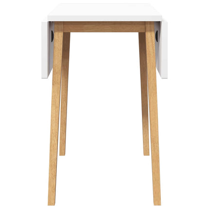 Table à manger naturel bois massif et caoutchouc