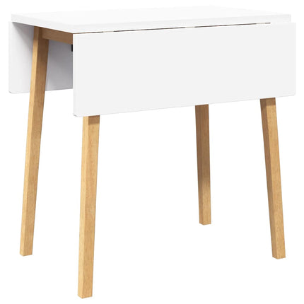 Table à manger naturel bois massif et caoutchouc