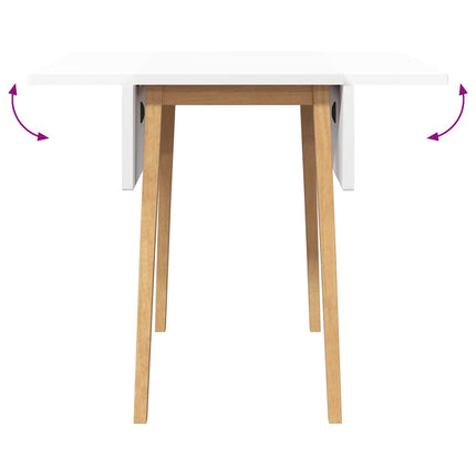 Table à manger naturel bois massif et caoutchouc