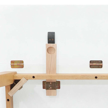 Table à manger naturel bois massif et caoutchouc