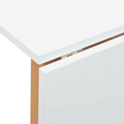 Table à manger naturel bois massif et caoutchouc