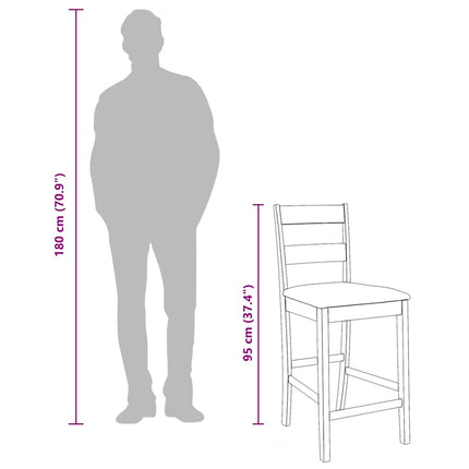 Tabourets de bar avec coussins 2 pcs blanc bois massif d'hévéa