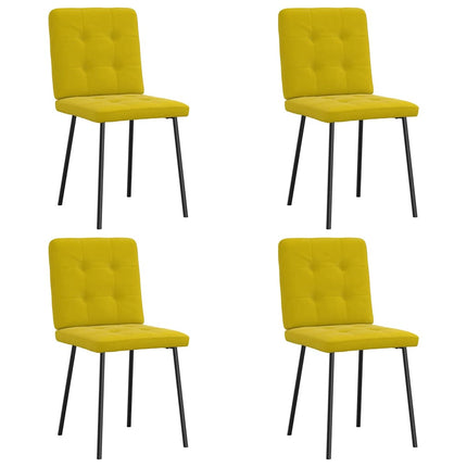 Chaises à manger lot de 4 jaune velours