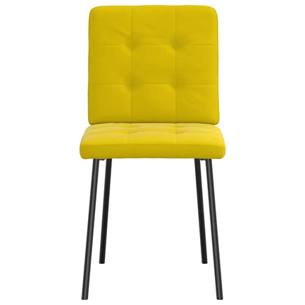 Chaises à manger lot de 4 jaune velours