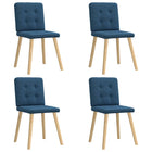 Chaises à manger lot de 4 bleu tissu