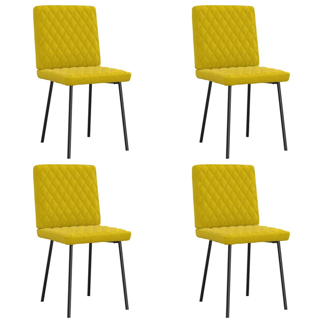 Chaises à manger lot de 4 jaune velours