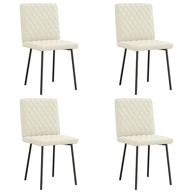 Chaises à manger lot de 4 Crème Velours
