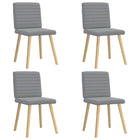Chaises à manger lot de 4 gris clair tissu