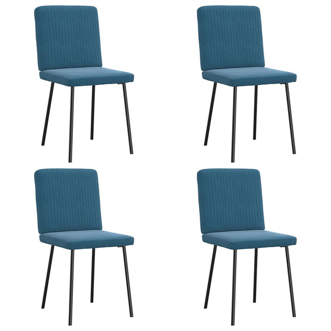 Chaises à manger lot de 4 Bleu Velours
