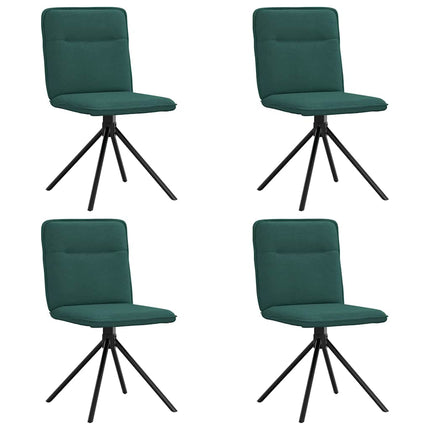Chaises à manger lot de 4 vert foncé tissu