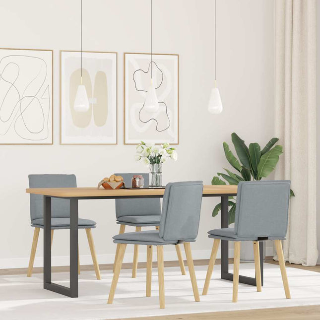 Chaises à manger lot de 4 gris clair tissu