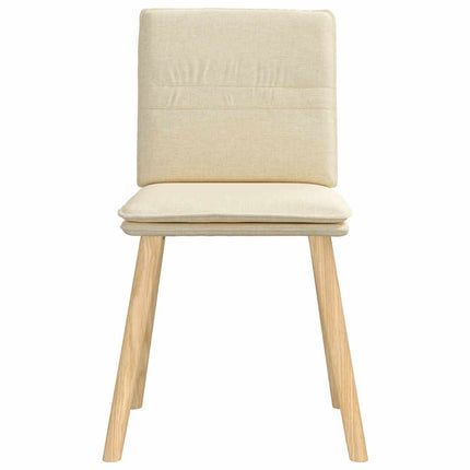 Chaises à manger lot de 4 crème tissu