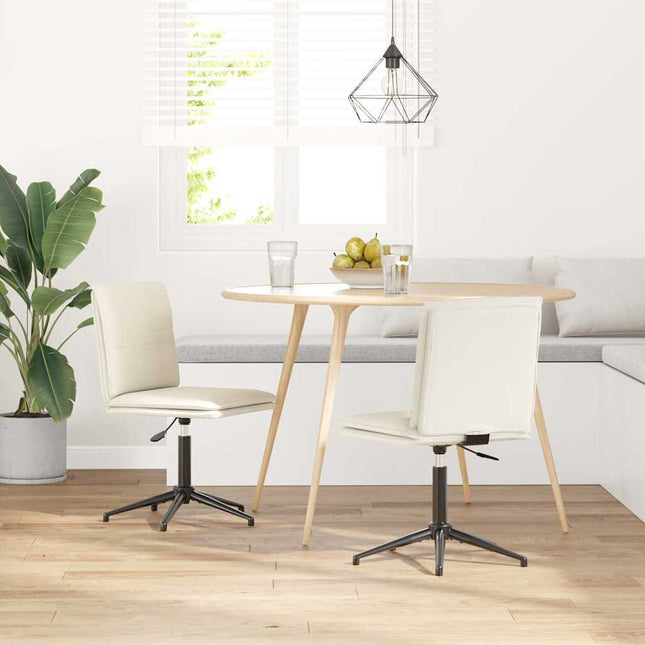 Chaises à manger lot de 2 Crème Velours