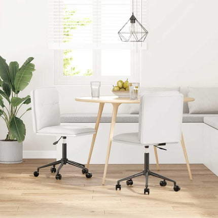 Chaises à manger lot de 2 blanc similicuir