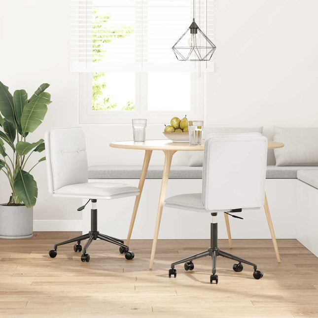 Chaises à manger lot de 2 blanc similicuir