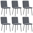 Chaises à manger lot de 6 gris foncé velours