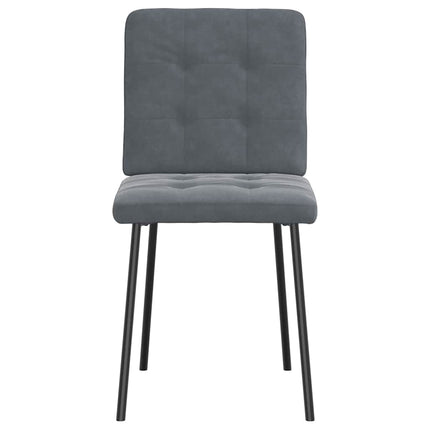 Chaises à manger lot de 6 gris foncé velours