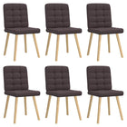 Chaises à manger lot de 6 marron foncé tissu