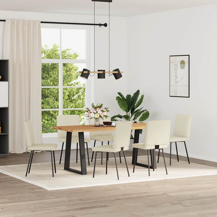 Chaises à manger lot de 6 crème similicuir