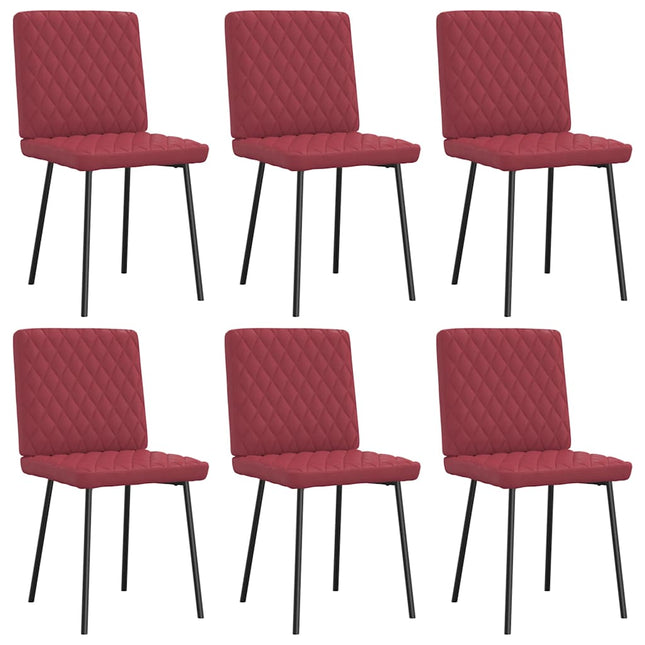 Chaises à manger lot de 6 rouge bordeaux similicuir