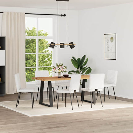 Chaises à manger lot de 6 blanc similicuir