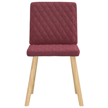 Chaises à manger lot de 6 rouge bordeaux tissu