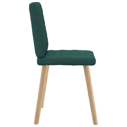 Chaises à manger lot de 6 vert foncé tissu