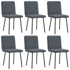 Chaises à manger lot de 6 gris foncé velours