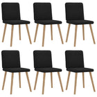 Chaises à manger lot de 6 noir tissu