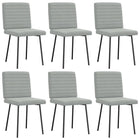 Chaises à manger lot de 6 gris clair velours