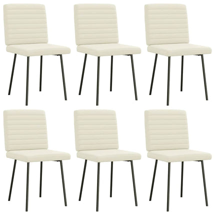 Chaises à manger lot de 6 crème velours
