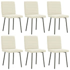Chaises à manger lot de 6 crème velours