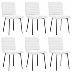 Chaises à manger lot de 6 blanc similicuir