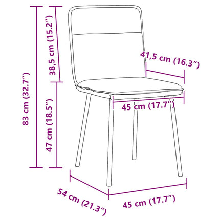 Chaises à manger lot de 6 jaune velours